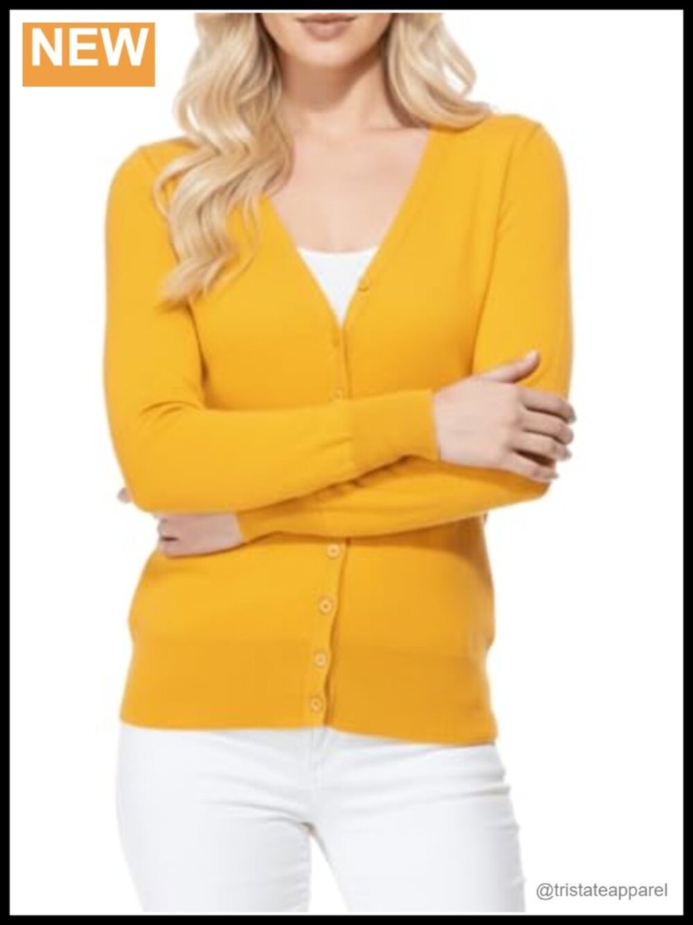 Women's Long Sleeve V-Neck Button-Down Knit Cardigan Sweater